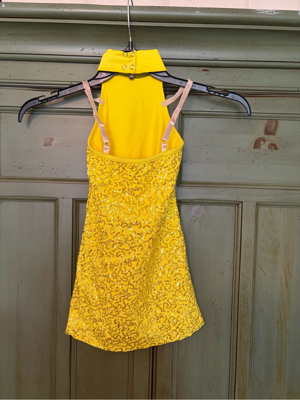 Weissman Yellow Sequin Halter Dance Dress Im a Lady 11077 - Picture 5 of 7